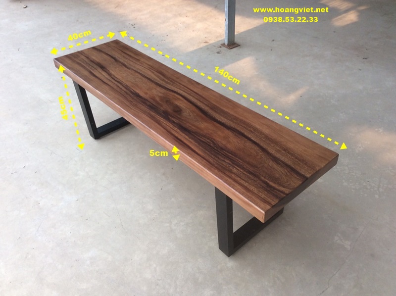 Ghế đôn gỗ me tây dài Ghế đôn gỗ me tây dài