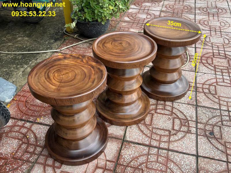Đôn gỗ me tây nguyên khối đường kính 35cm cao 45cm Đôn gỗ me tây nguyên khối đường kính 35cm cao 45cm