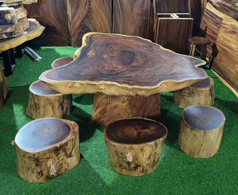 Đôn tròn tự nhiên gỗ nguyên khối Đôn tròn tự nhiên gỗ nguyên khối