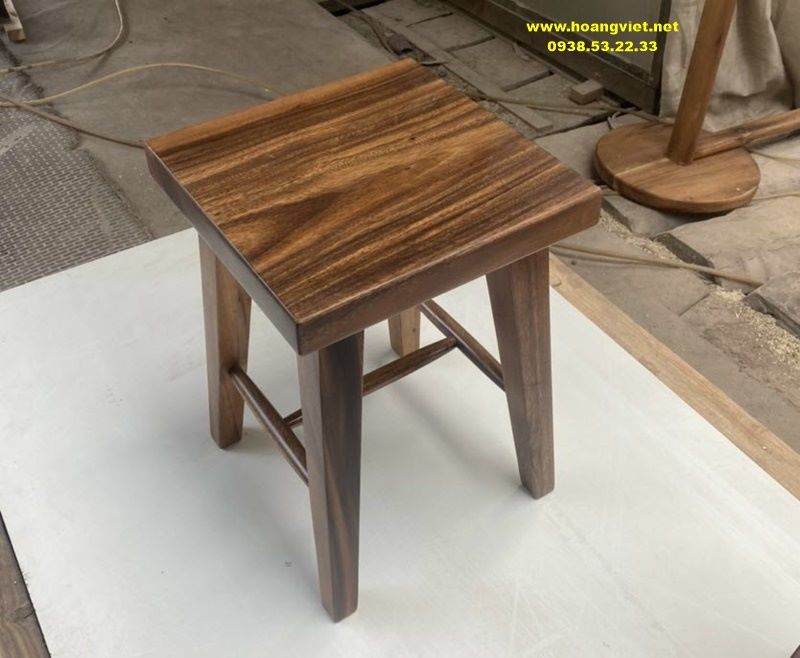Ghế đôn vuông gỗ gỗ me tây Ghế đôn vuông gỗ gỗ me tây