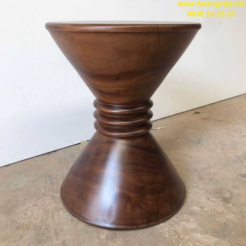 Ghế đôn tròn gỗ me tây nguyên khối Ghế đôn tròn gỗ me tây nguyên khối