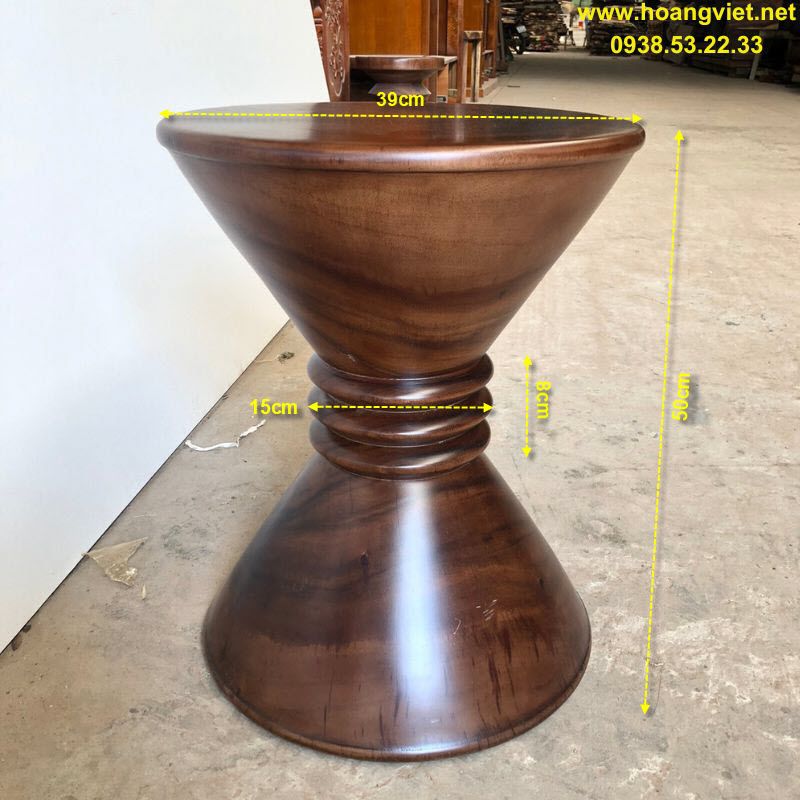 Kích thước ghế đôn tròn gỗ me tây nguyên khối Kích thước ghế đôn tròn gỗ me tây nguyên khối