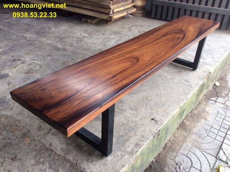 Ghế gỗ băng dài 2m chân sắt Ghế gỗ băng dài 2m chân sắt