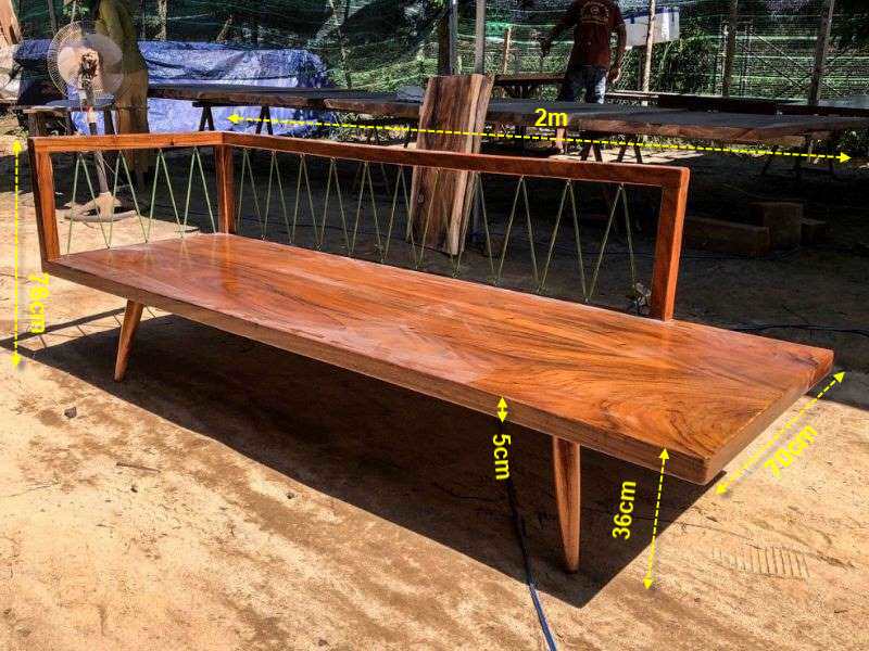 Ghế sofa băng dài gỗ me tây nguyên tấm Ghế sofa băng dài gỗ me tây nguyên tấm