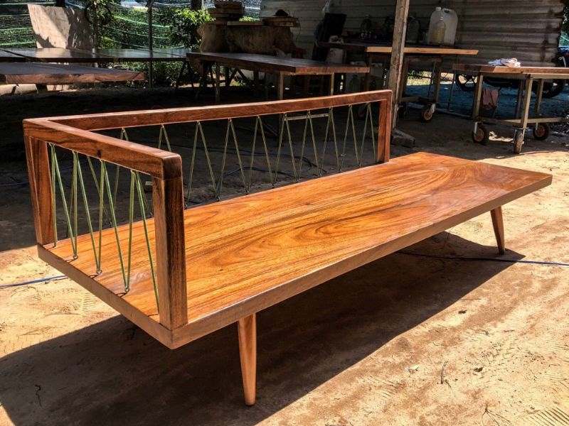 Ghế sofa băng dài gỗ me tây Ghế sofa băng dài gỗ me tây