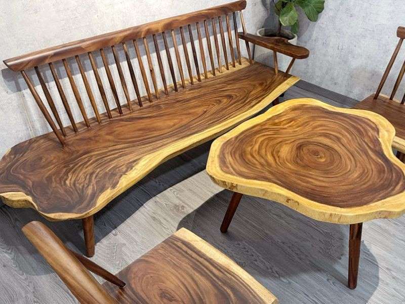 Ghê sofa nan bằng gỗ me tây Ghê sofa nan bằng gỗ me tây