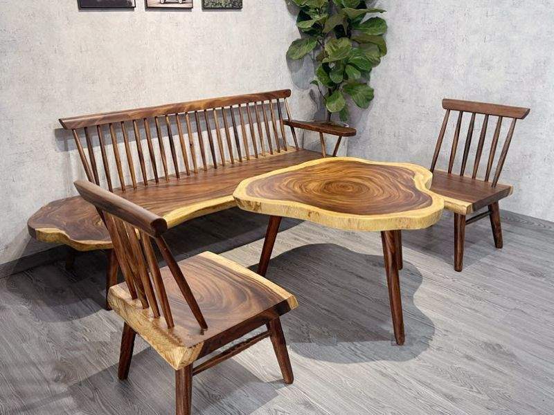 Ghê sofa nan bằng gỗ me tây Ghê sofa nan bằng gỗ me tây