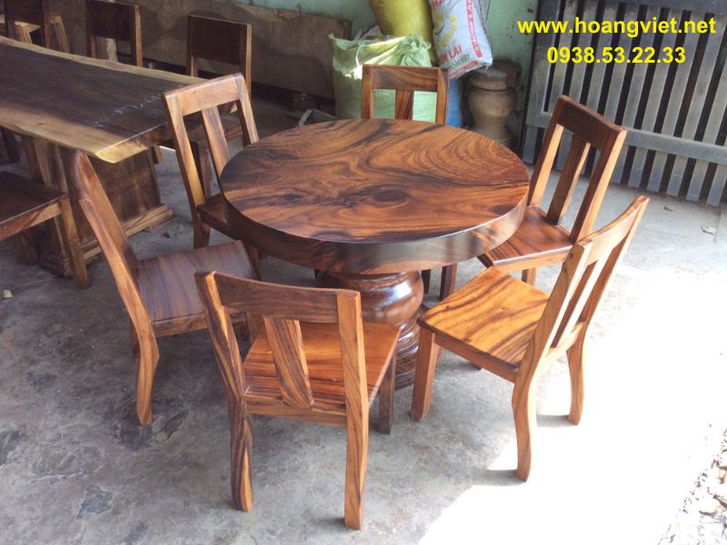 Mặt bàn tròn gỗ me tây nguyên khối đường kính 1m Mặt bàn tròn gỗ me tây nguyên khối đường kính 1m