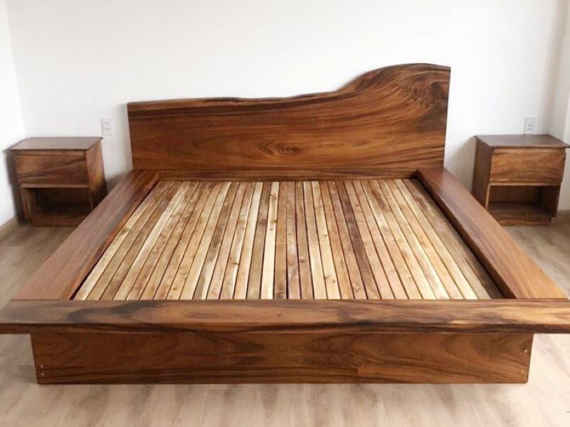 Giường vuông gỗ thịt me tây Giường vuông gỗ thịt me tây
