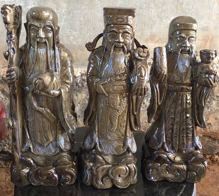 Tượng phúc lộc thọ bằng gỗ thủy tùng Tượng phúc lộc thọ bằng gỗ thủy tùng