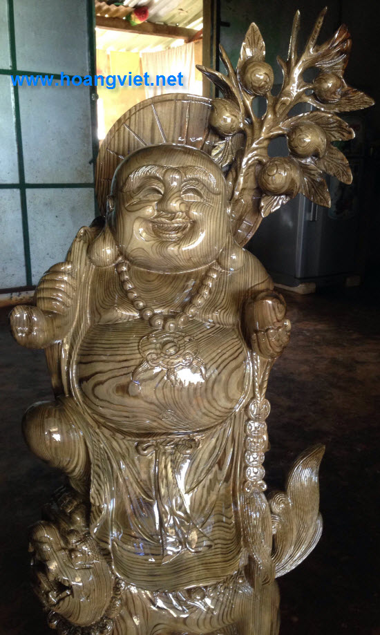 Tượng phật di lặc bằng gỗ thủy tùng cao 1.15m Tượng phật di lặc bằng gỗ thủy tùng cao 1.15m