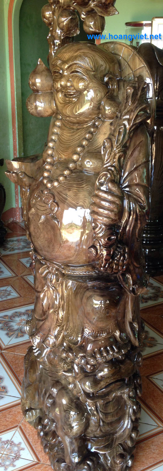 Tượng phật di lặc bằng gỗ thủy tùng cao 1.67m Tượng phật di lặc bằng gỗ thủy tùng cao 1.67m