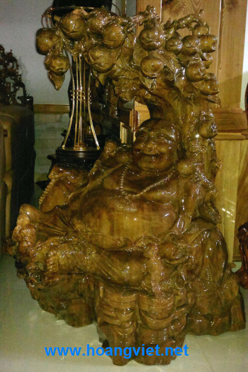 Tượng di lặc phong thủy gỗ thủy tùng xanh đen Tượng di lặc phong thủy gỗ thủy tùng xanh đen