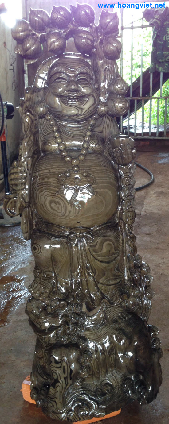 Tượng phật di lặc gỗ thủy tùng cao 1.25m Tượng phật di lặc gỗ thủy tùng cao 1.25m