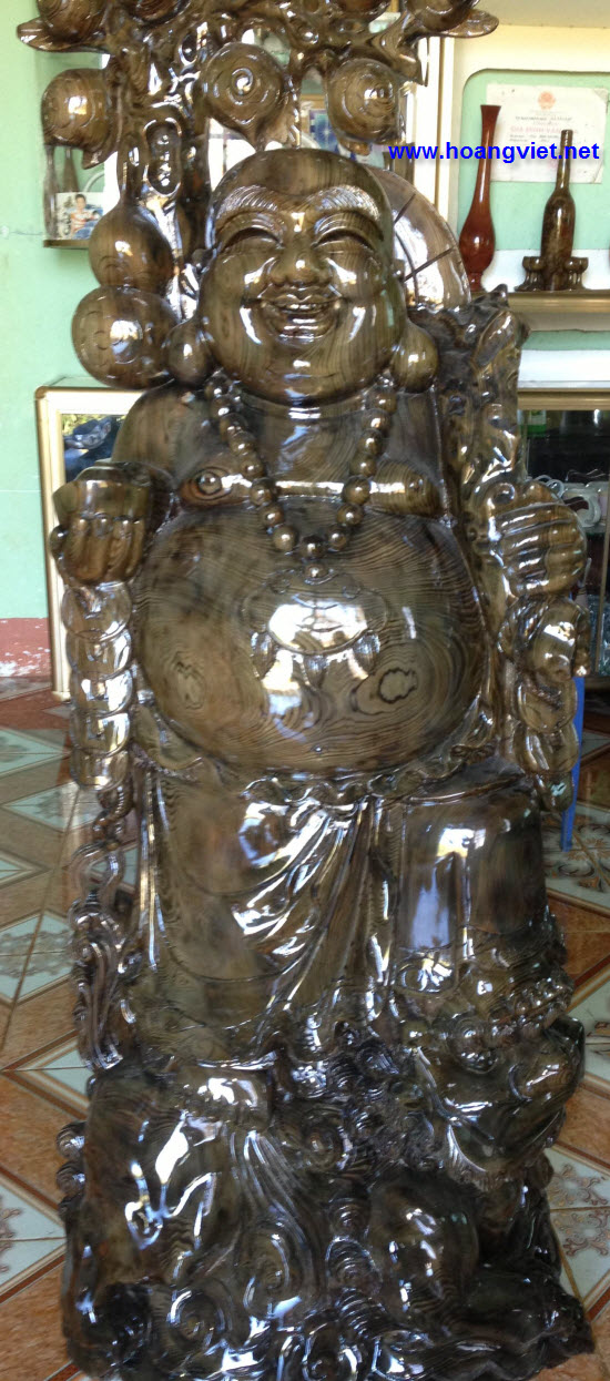 Tượng phật di lặc bằng gỗ thủy tùng cao 1.2m Tượng phật di lặc bằng gỗ thủy tùng cao 1.2m