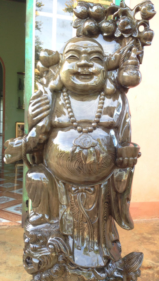 Tượng phật di lặc gỗ thủy tùng cao 1.27m Tượng phật di lặc gỗ thủy tùng cao 1.27m