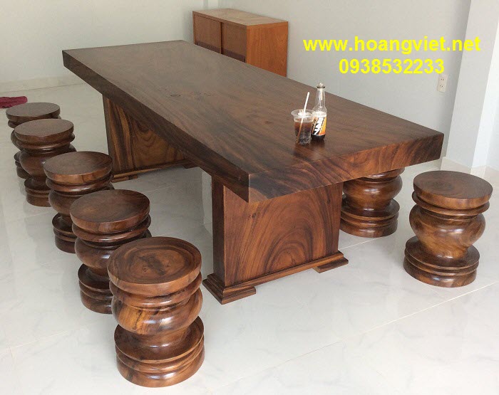 Bộ bàn gỗ tự nhiên nguyên khối
