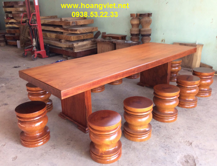 Bộ bàn gỗ đỏ nguyên tấm Bộ bàn gỗ đỏ nguyên tấm