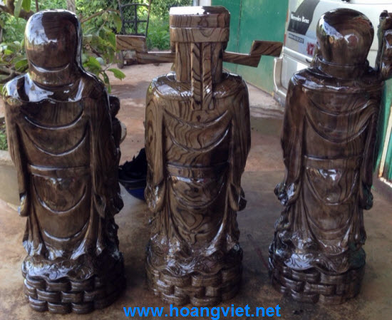 Tượng phước lộc thọ bằng gỗ thủy tùng Tượng phước lộc thọ bằng gỗ thủy tùng