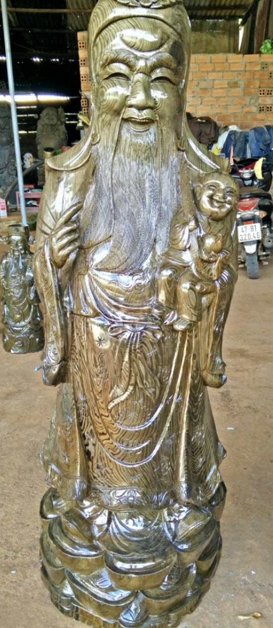 Tượng phúc lộc thọ bằng gỗ thủy tùng Tượng phúc lộc thọ bằng gỗ thủy tùng