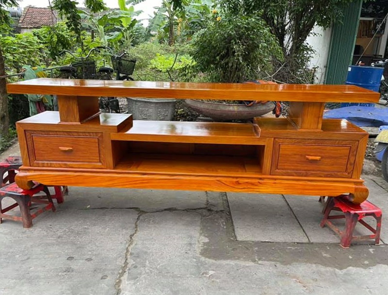Kệ ti gỗ gõ đỏ nguyê khối Kệ ti gỗ gõ đỏ nguyê khối