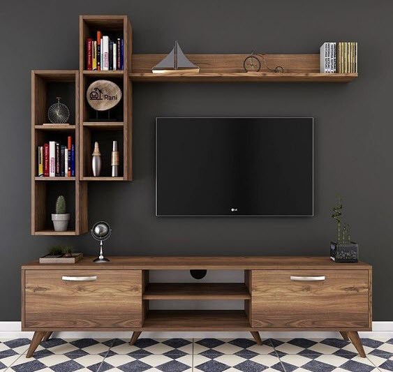 Kệ tivi gỗ óc chó hiện đại Kệ tivi gỗ óc chó hiện đại