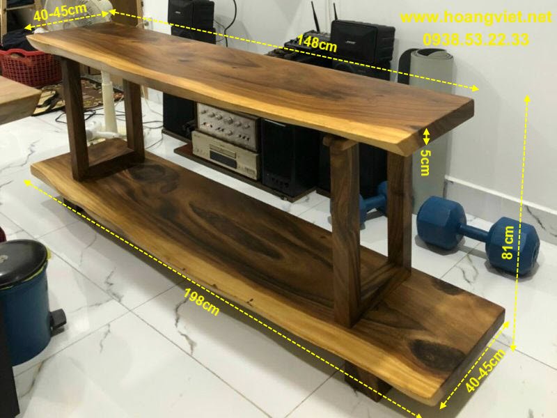 Kích thước kệ ti vi gỗ thịt cạnh tự nhiên Kích thước kệ ti vi gỗ thịt cạnh tự nhiên