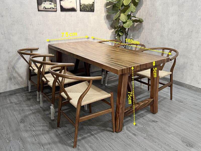 Kích thước bàn ăn 6 ghế wishbon Kích thước bàn ăn 6 ghế wishbon