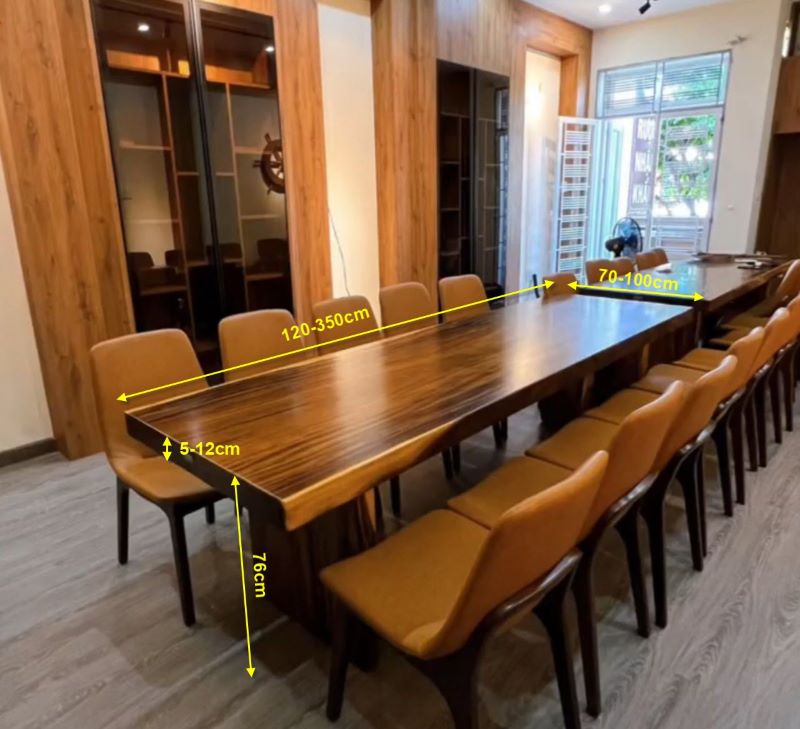 Kích thước bàn ăn gỗ tự nhiên nguyên tấm Kích thước bàn ăn gỗ tự nhiên nguyên tấm