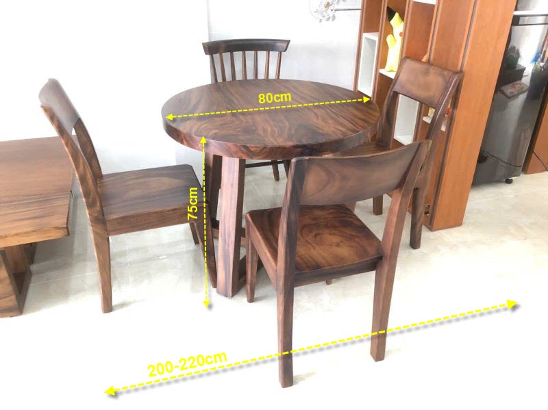 Kích thước bàn ăn tròn 4 ghế Kích thước bàn ăn tròn 4 ghế