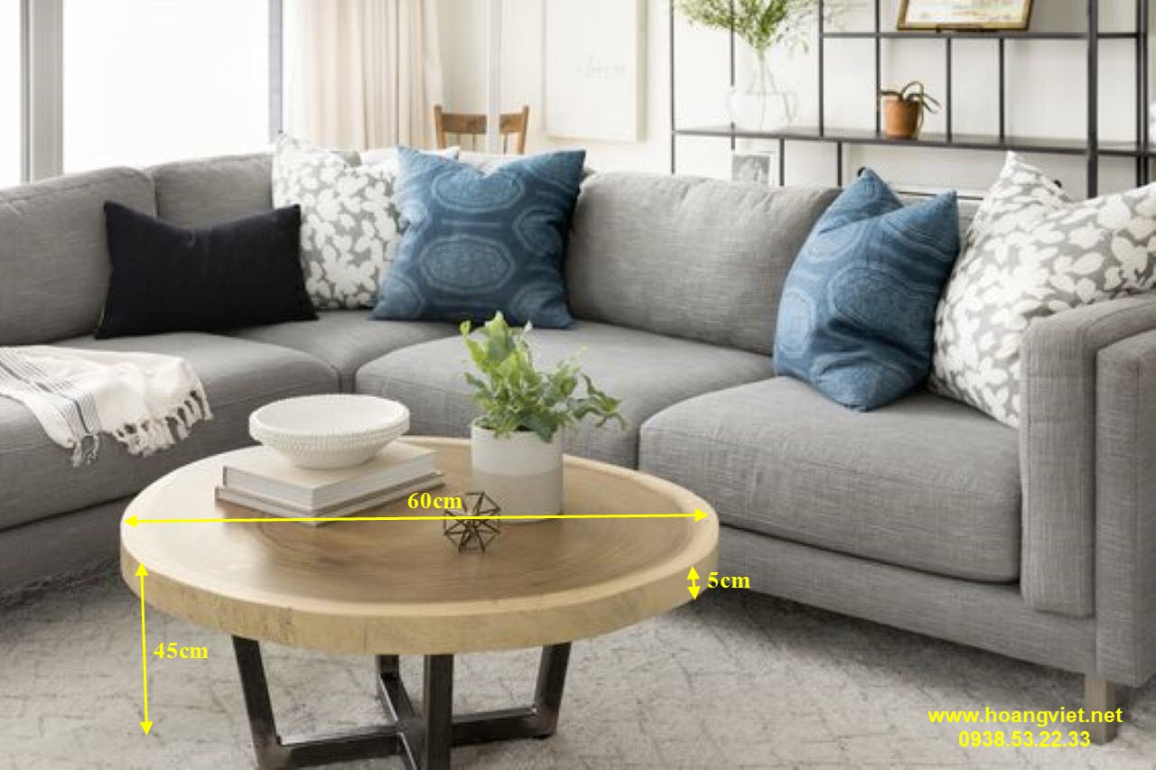 Kích thước bàn sofa tròn gỗ me tây nguyên khối Kích thước bàn sofa tròn gỗ me tây nguyên khối