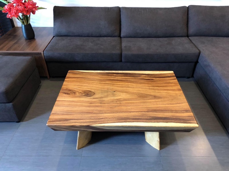 Bàn trà sofa chữ nhật đẹp bằng gỗ me tây Bàn trà sofa chữ nhật đẹp bằng gỗ me tây