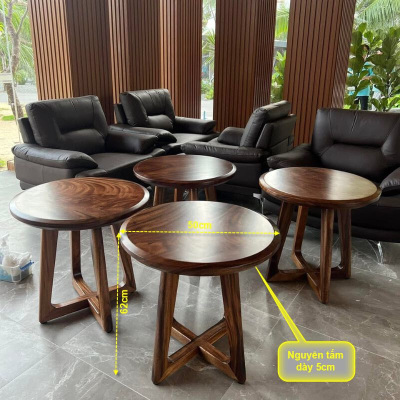 Kích thước bàn tròn sofa gỗ me tây. Kích thước bàn tròn sofa gỗ me tây.