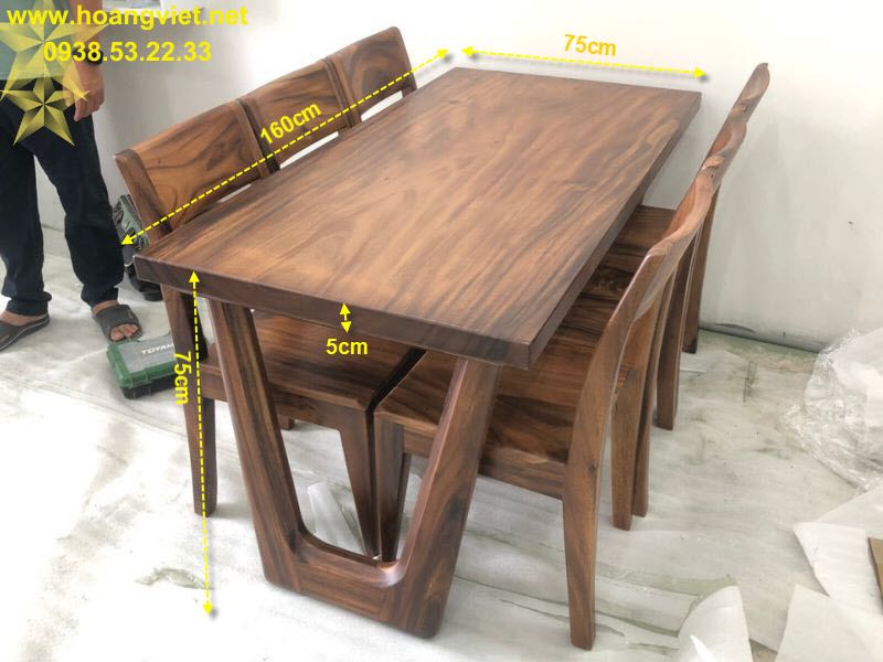Kích thước bộ bàn ăn 6 ghếgỗ me tây nguyên tấm Kích thước bộ bàn ăn 6 ghếgỗ me tây nguyên tấm