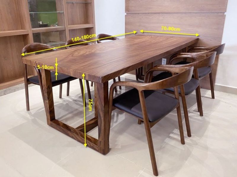 Kích thước thông dụng của bàn ăn 6 ghế Kích thước thông dụng của bàn ăn 6 ghế