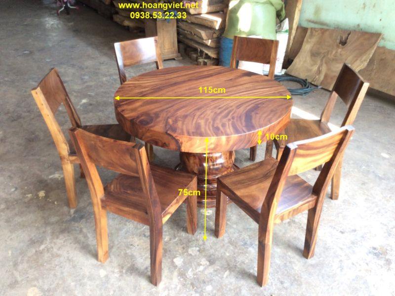 Kích thước bàn ăn tròn gỗ me tây 6 ghế Kích thước bàn ăn tròn gỗ me tây 6 ghế