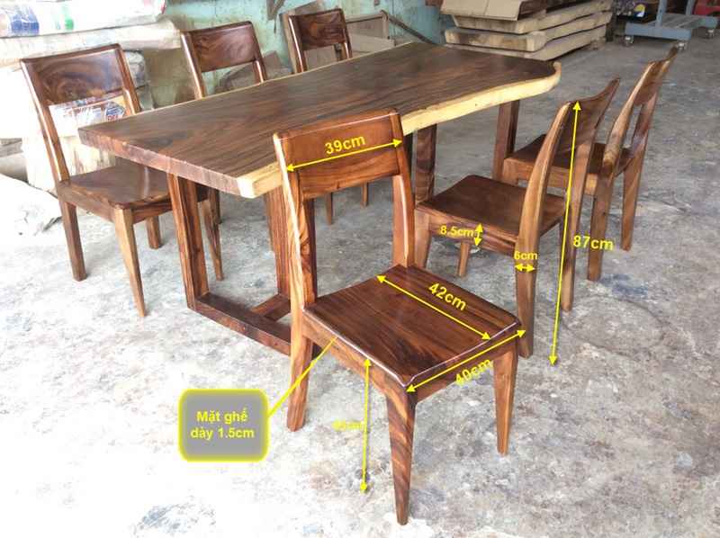 Kích thước ghế ăn gỗ me tây Kích thước ghế ăn gỗ me tây