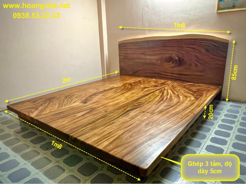 Kích thước giường phản gỗ me tây Kích thước giường phản gỗ me tây