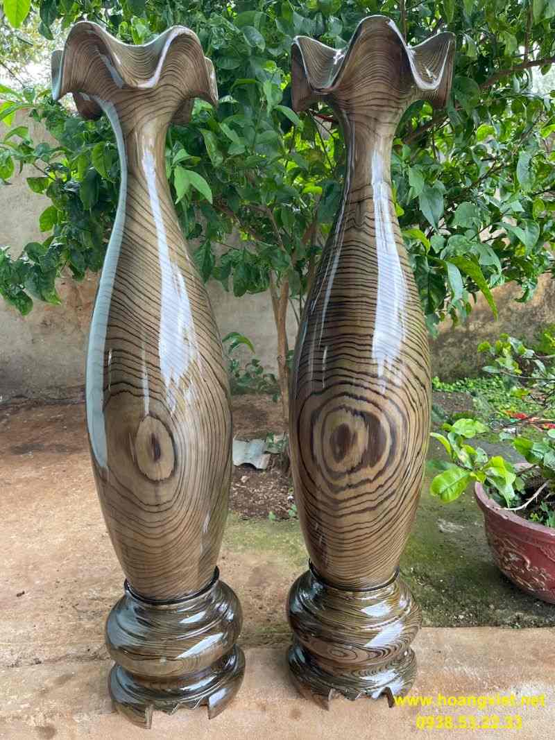 Lọ lục bình gỗ thủy tùng cao 84cm đường kính 20cm Lọ lục bình gỗ thủy tùng cao 84cm đường kính 20cm