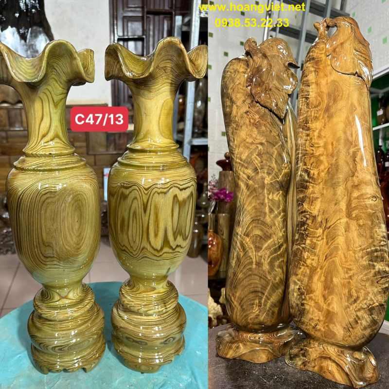 Lộc bình gỗ thủy tùng vàng Lộc bình gỗ thủy tùng vàng