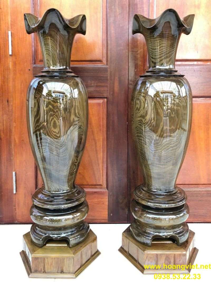 Lộc bình gỗ thủy tùng cao 105cm đường kính 30cm Lộc bình gỗ thủy tùng cao 105cm đường kính 30cm