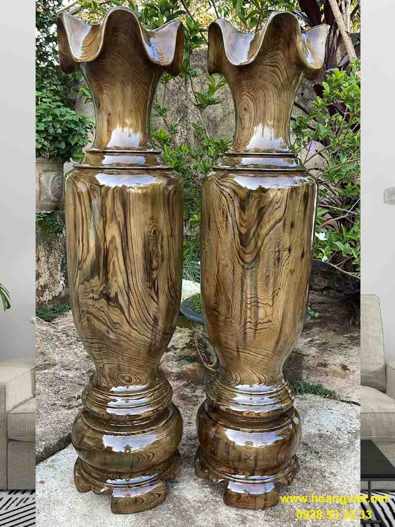 Lục bình gỗ thủy tùng cao 117cm đường kính 31cm Lục bình gỗ thủy tùng cao 117cm đường kính 31cm