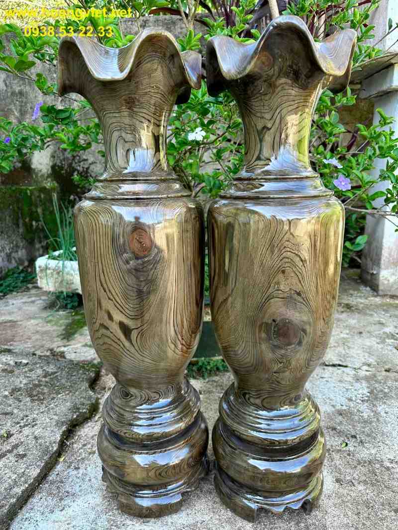 Lục bình gỗ thủy tùng cao 81cm đường kính 24cm Lục bình gỗ thủy tùng cao 81cm đường kính 24cm