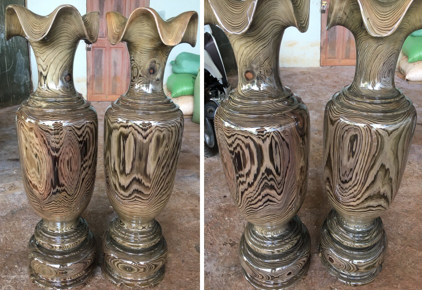 Lộc bình gỗ thủy tùng với hệ vân siêu đẹp Lộc bình gỗ thủy tùng với hệ vân siêu đẹp