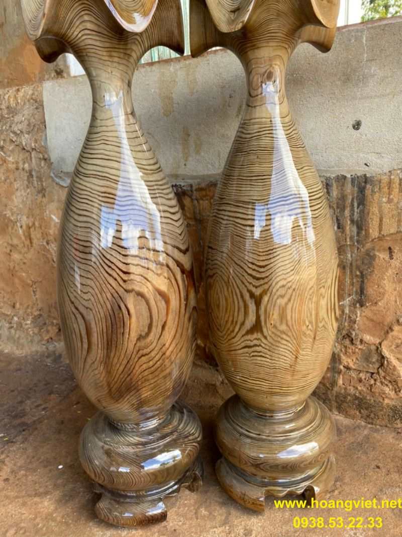 Lục bình gỗ thủy tùng cao 75cm đường kính 22cm Lục bình gỗ thủy tùng cao 75cm đường kính 22cm