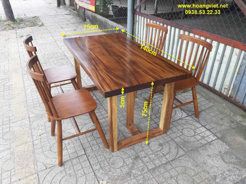 Bàn ăn gỗ me tây 4 ghế  Bàn ăn gỗ me tây 4 ghế
