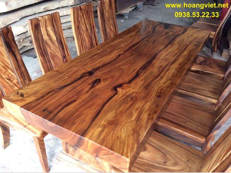 Mặt bàn ăn gỗ me tây nguyên tấm vân đẹp Mặt bàn ăn gỗ me tây nguyên tấm vân đẹp