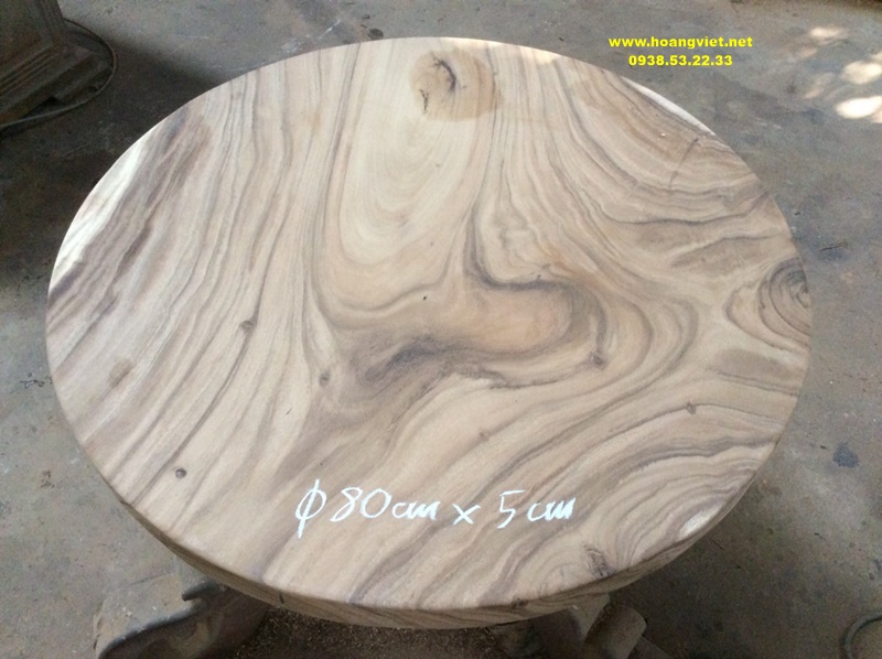 Mặt bàn tròn gỗ me tây còn mộc (chưa sơn) Mặt bàn tròn gỗ me tây còn mộc (chưa sơn)