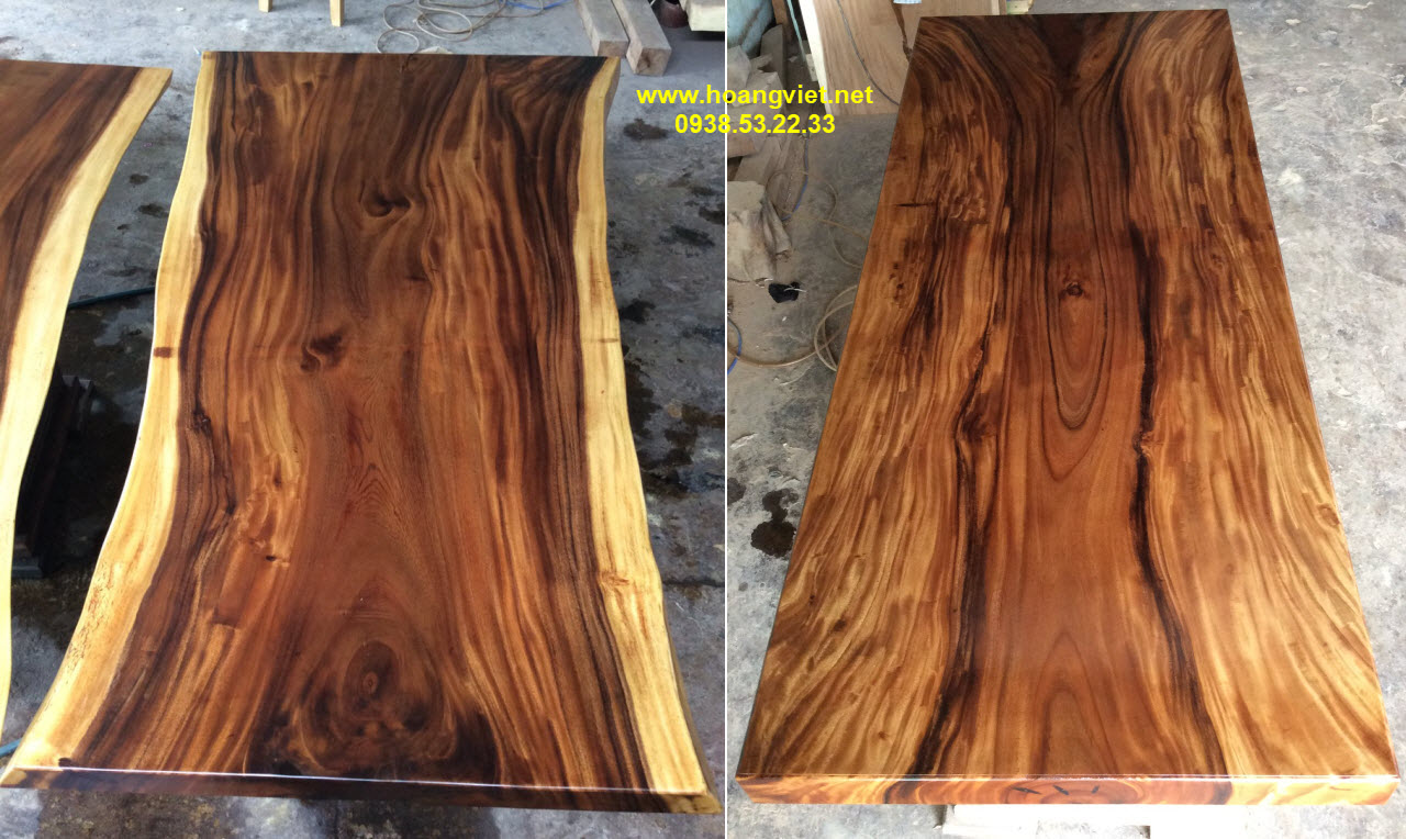 Mặt bàn dài gỗ me tây nguyên tấm đẹp (loại cắt vuông và loại nguyên bìa). Mặt bàn dài gỗ me tây nguyên tấm đẹp (loại cắt vuông và loại nguyên bìa).