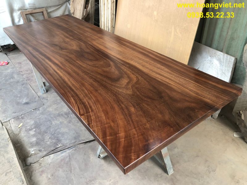 Mặt bàn gỗ me tây rộng 90cm dài 2m6 dày 5cm Mặt bàn gỗ me tây rộng 90cm dài 2m6 dày 5cm